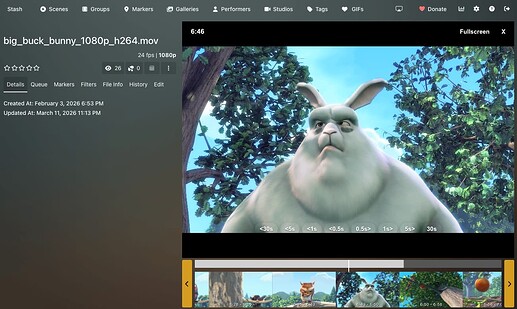 How scene navigation looks when Gallery Mode is enabled