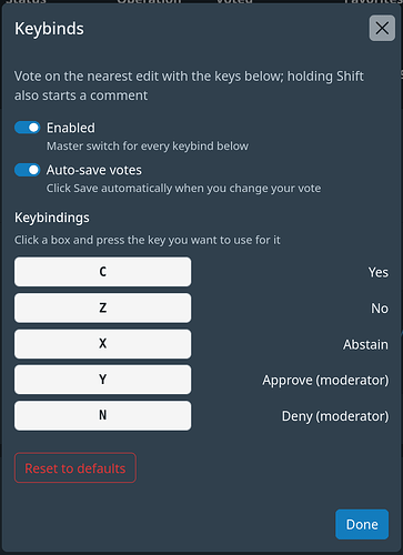 Keybinds configuration