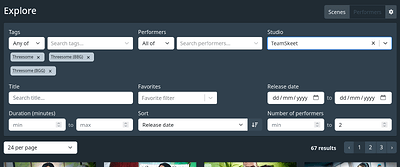 Advanced scene filtering