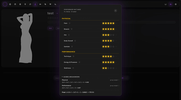 rating modal