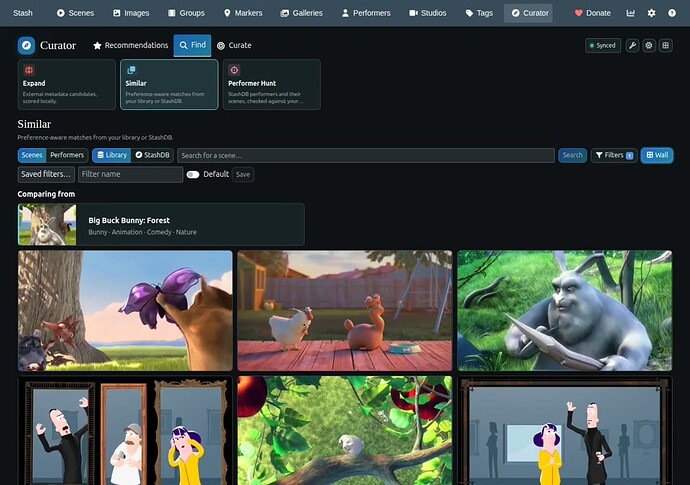 Similar scene matching with Library and StashDB sources