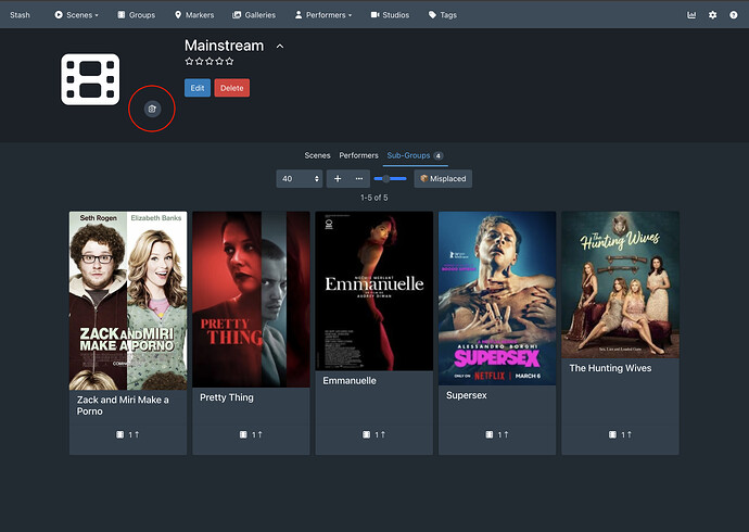 Group Cover button