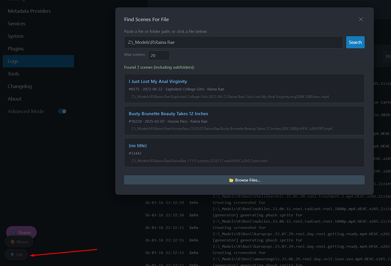 FindFileScenes - Plugins - Stash Forum